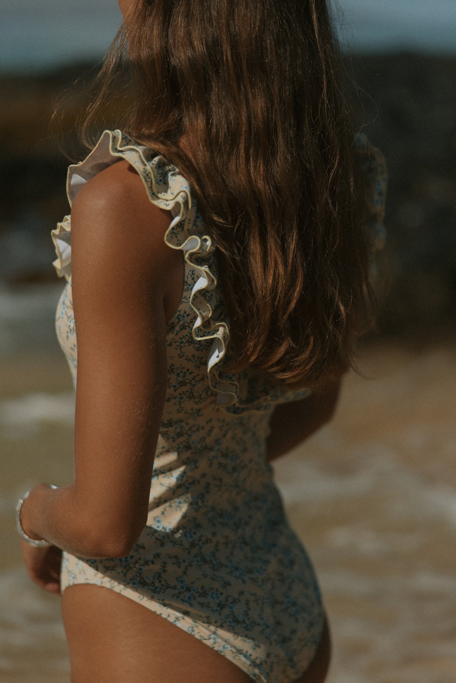 May One Piece Swimsuit | Floral Ruffle Strap Scoop Neck One Piece Swimsuit