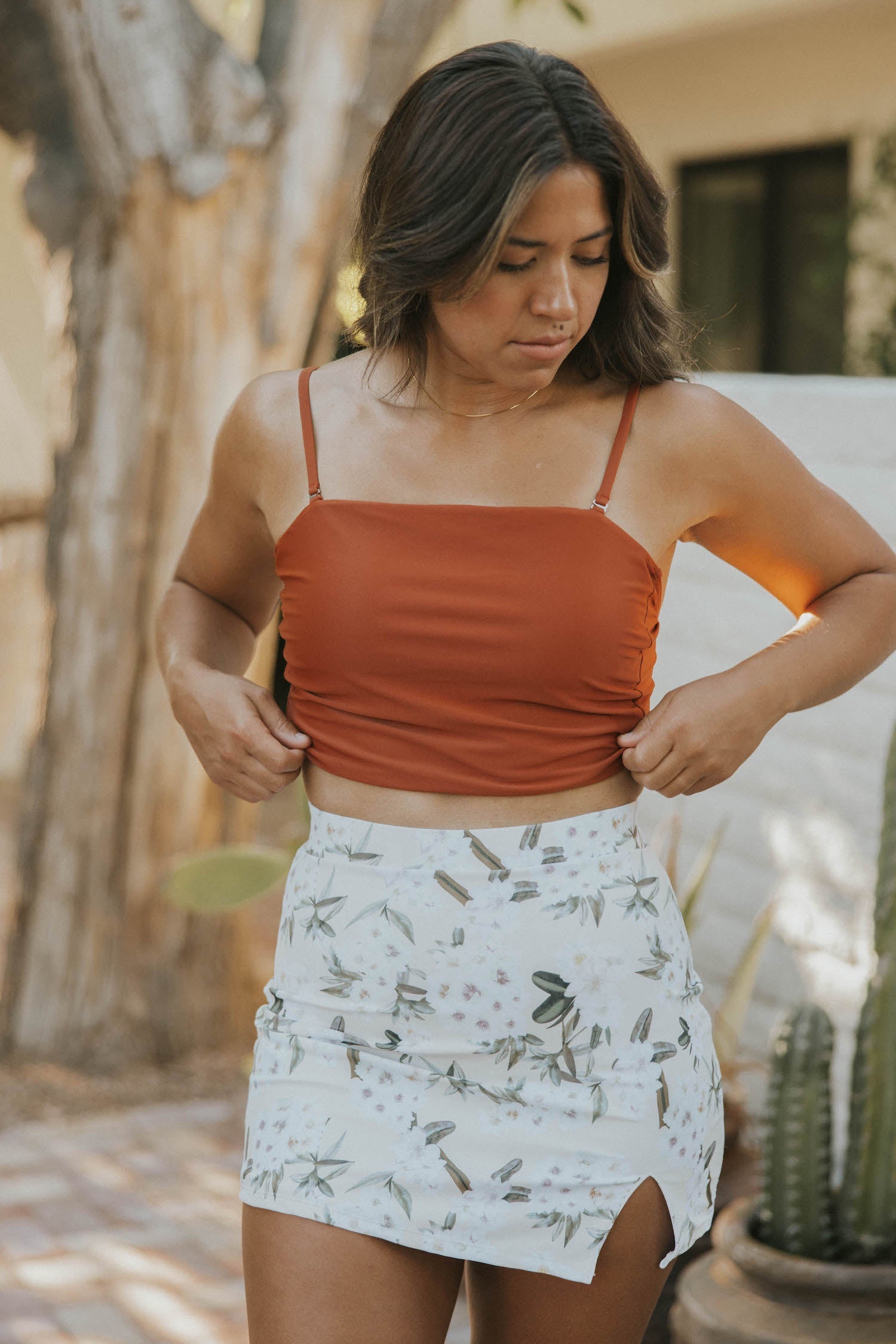 Sandstone Top | Adjustable Tie Back Tankini Top